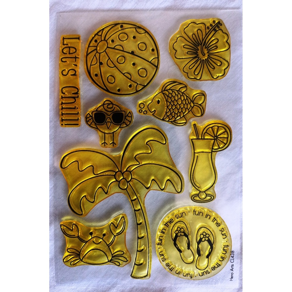 Hero Arts Stamp Set CL438 Let's Chill - Retired!, Never Used!